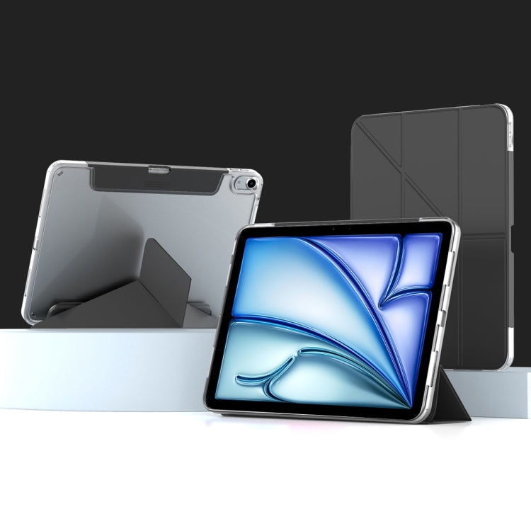 For iPad Air 11 2026 / 2025 / 2024 Mutural Deformation Stand Smart Leather Tablet Case(Black)