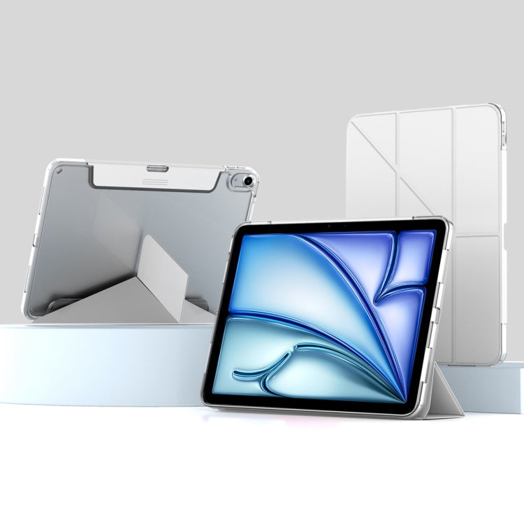 For iPad Air 13 2026 / 2025 / 2024 Mutural Deformation Stand Smart Leather Tablet Case(Grey)
