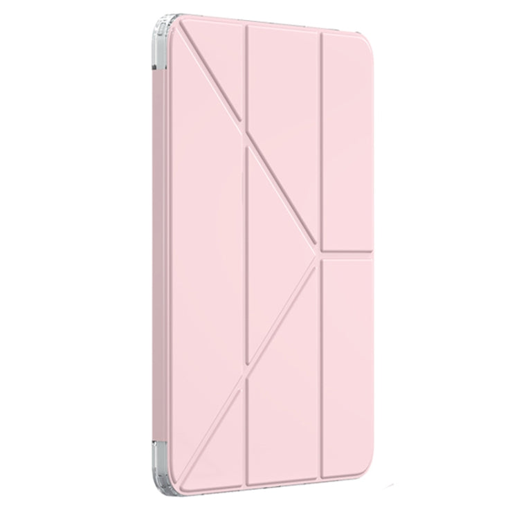 For iPad Pro 13 2025 / 2024 Mutural Deformation Stand Smart Leather Tablet Case(Pink)