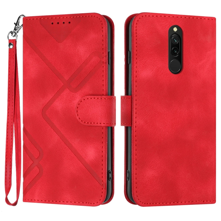 Line Pattern Skin Feel Leather Phone Case, For Xiaomi Redmi Note 9 Pro, For Xiaomi Redmi Note 8T, For Xiaomi Redmi 8, For Xiaomi Redmi Note 8