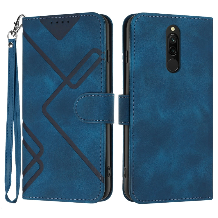 Line Pattern Skin Feel Leather Phone Case, For Xiaomi Redmi Note 9 Pro, For Xiaomi Redmi Note 8T, For Xiaomi Redmi 8, For Xiaomi Redmi Note 8