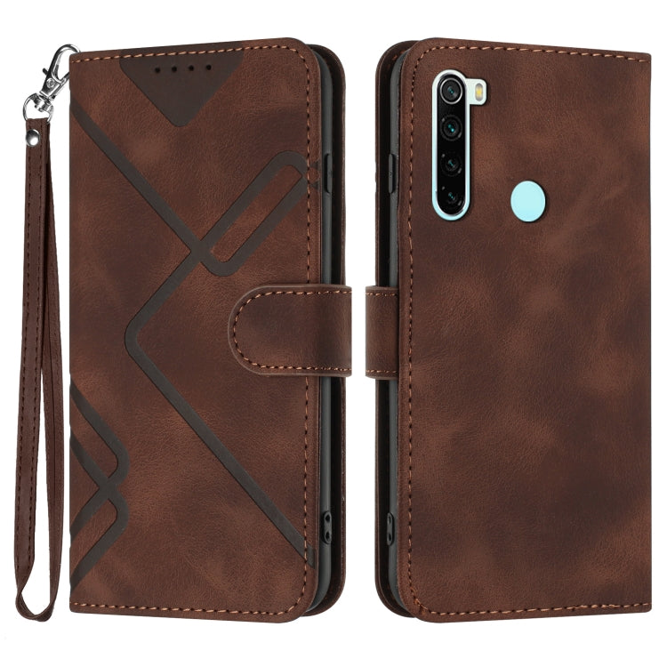 Line Pattern Skin Feel Leather Phone Case, For Xiaomi Redmi Note 9 Pro, For Xiaomi Redmi Note 8T, For Xiaomi Redmi 8, For Xiaomi Redmi Note 8