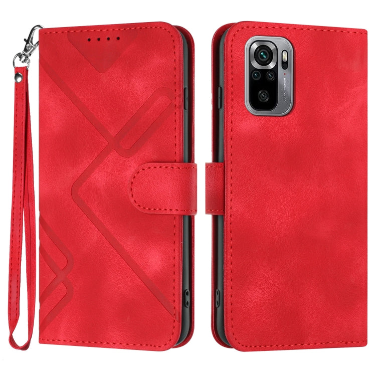 Line Pattern Skin Feel Leather Phone Case, For Xiaomi Redmi Note 10S 4G Global, For Xiaomi Redmi 9C/9C NFC/Poco C3, For Xiaomi Mi 10T 5G/10T Pro 5G, For Xiaomi Redmi Note 9 Global/10X 4G