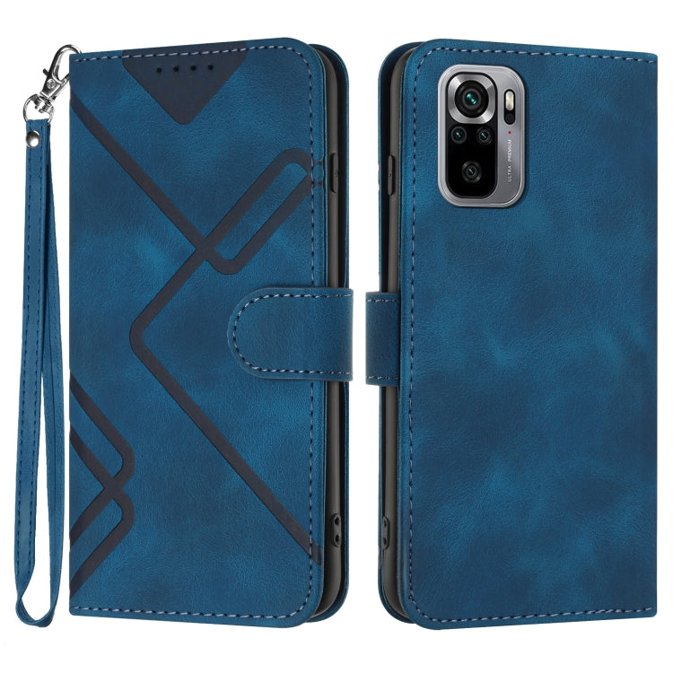 Line Pattern Skin Feel Leather Phone Case, For Xiaomi Redmi Note 10S 4G Global, For Xiaomi Redmi 9C/9C NFC/Poco C3, For Xiaomi Mi 10T 5G/10T Pro 5G, For Xiaomi Redmi Note 9 Global/10X 4G