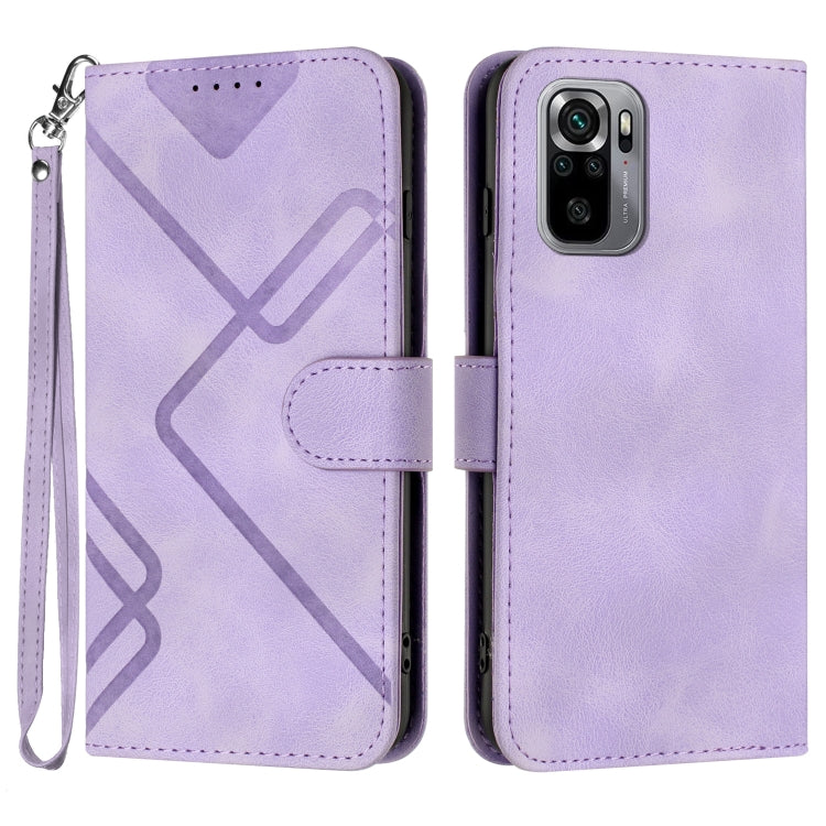 Line Pattern Skin Feel Leather Phone Case, For Xiaomi Poco M5, For Xiaomi Poco M5s 4G Global, For Xiaomi Redmi Note 11 Pro 4G/5G Global, For Xiaomi Redmi Note 11SE 4G India