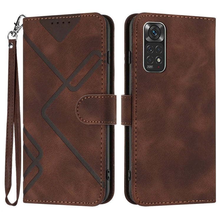 Line Pattern Skin Feel Leather Phone Case, For Xiaomi Redmi 10/10 2022/10 Prime, For Xiaomi Poco F3/11i/Redmi K40, For Xiaomi Redmi Note 11 4G Global, For Xiaomi 11T/11T Pro