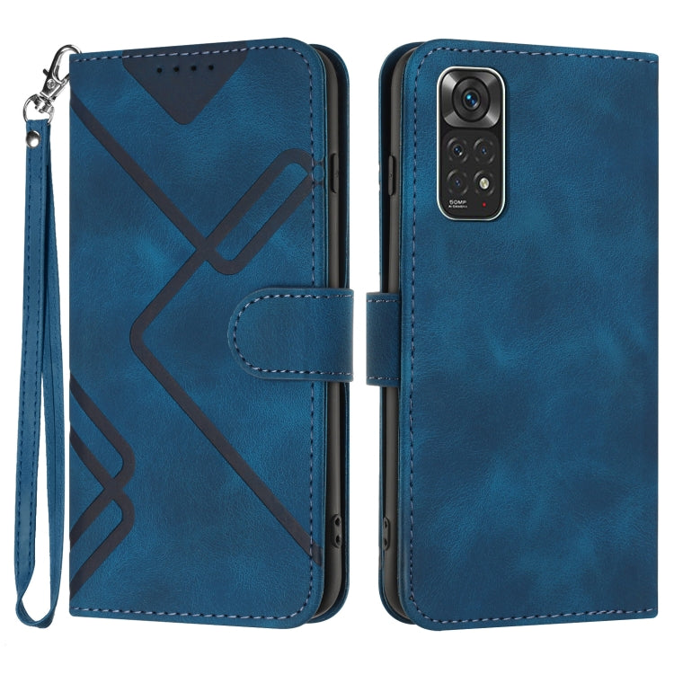 Line Pattern Skin Feel Leather Phone Case, For Xiaomi Redmi 10 Power, For Xiaomi Redmi 10A 4G, For Xiaomi Redmi 10C Global/10 India, For Xiaomi Redmi Note 11S 4G Global