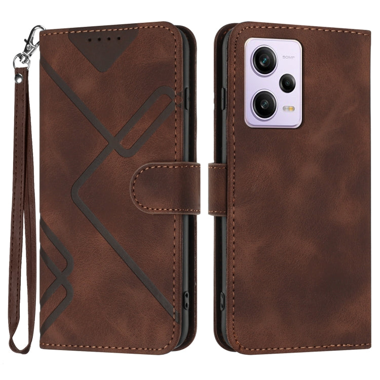 Line Pattern Skin Feel Leather Phone Case, For Xiaomi 14 Pro, For Xiaomi 14, For Xiaomi Redmi K70, For Xiaomi Redmi Note 12 Pro 4G/5G Global