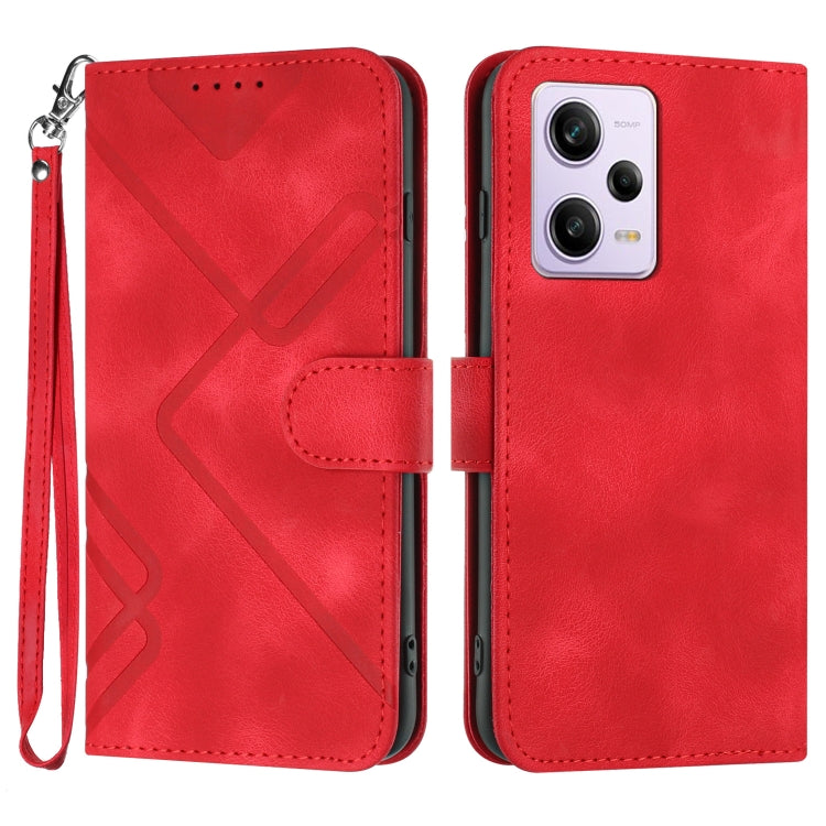 Line Pattern Skin Feel Leather Phone Case, For Xiaomi Redmi Note 12 4G Global, For Xiaomi Redmi Note 12 Pro+ 4G/5G Global, For Xiaomi Redmi Note 12 5G Global, For Xiaomi 13 Pro