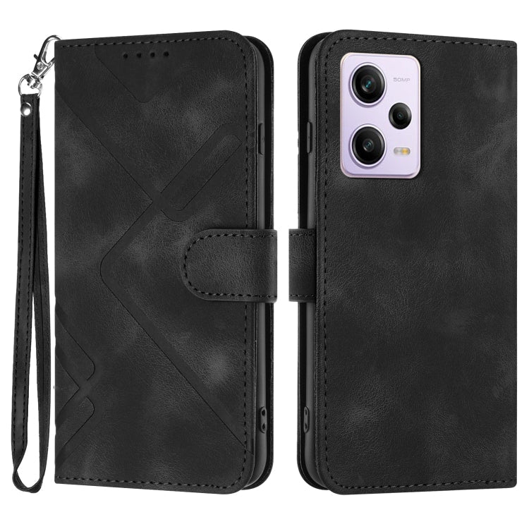 Line Pattern Skin Feel Leather Phone Case, For Xiaomi Redmi Note 12 4G Global, For Xiaomi Redmi Note 12 Pro+ 4G/5G Global, For Xiaomi Redmi Note 12 5G Global, For Xiaomi 13 Pro