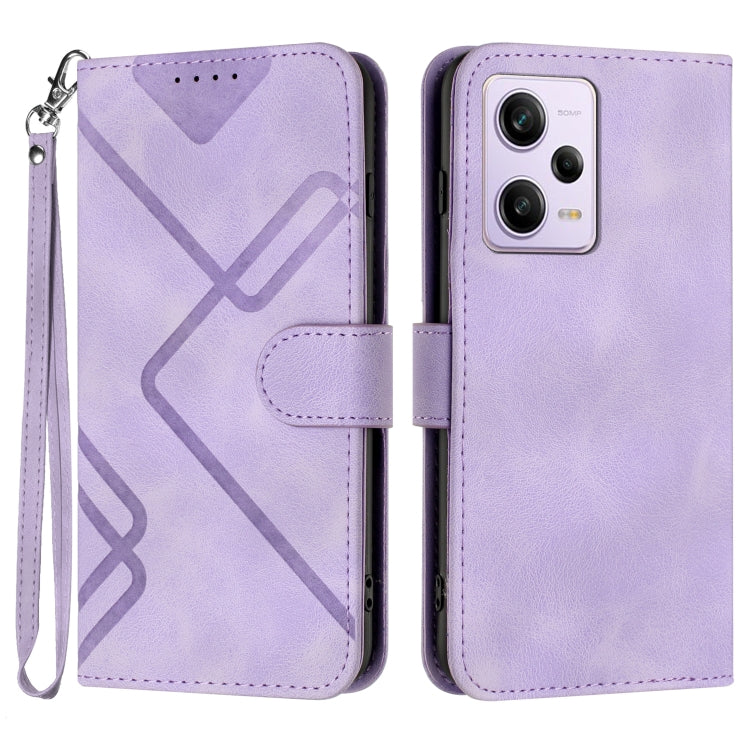Line Pattern Skin Feel Leather Phone Case, For Xiaomi Redmi Note 12 4G Global, For Xiaomi Redmi Note 12 Pro+ 4G/5G Global, For Xiaomi Redmi Note 12 5G Global, For Xiaomi 13 Pro