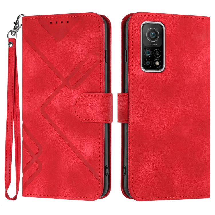 Line Pattern Skin Feel Leather Phone Case, For Xiaomi Redmi Note 10S 4G Global, For Xiaomi Redmi 9C/9C NFC/Poco C3, For Xiaomi Mi 10T 5G/10T Pro 5G, For Xiaomi Redmi Note 9 Global/10X 4G