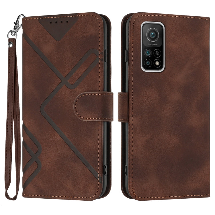 Line Pattern Skin Feel Leather Phone Case, For Xiaomi Redmi Note 10S 4G Global, For Xiaomi Redmi 9C/9C NFC/Poco C3, For Xiaomi Mi 10T 5G/10T Pro 5G, For Xiaomi Redmi Note 9 Global/10X 4G