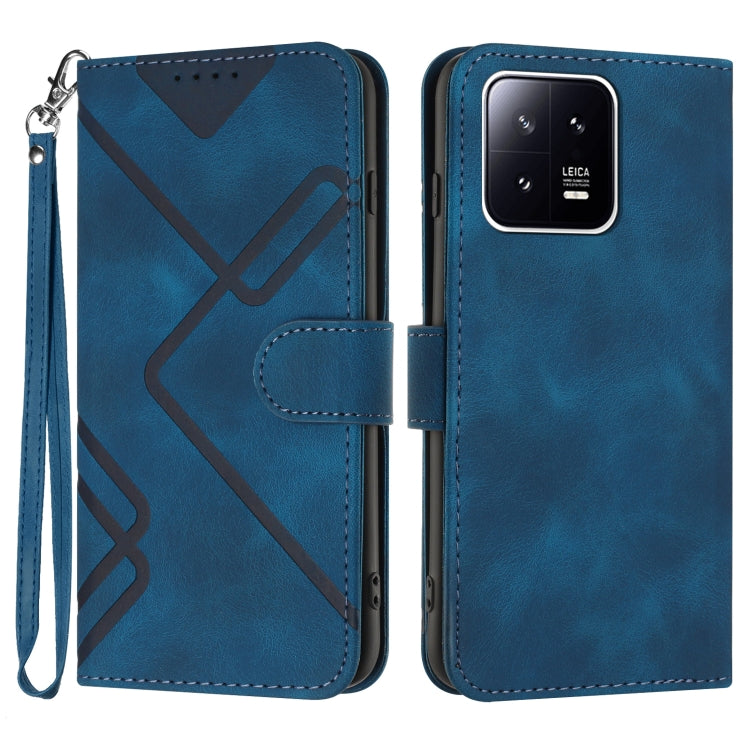 Line Pattern Skin Feel Leather Phone Case, For Xiaomi 13, For Xiaomi Redmi A1+, For Xiaomi Civi 2, For Xiaomi Redmi K50 Ultra/12T/12T Pro