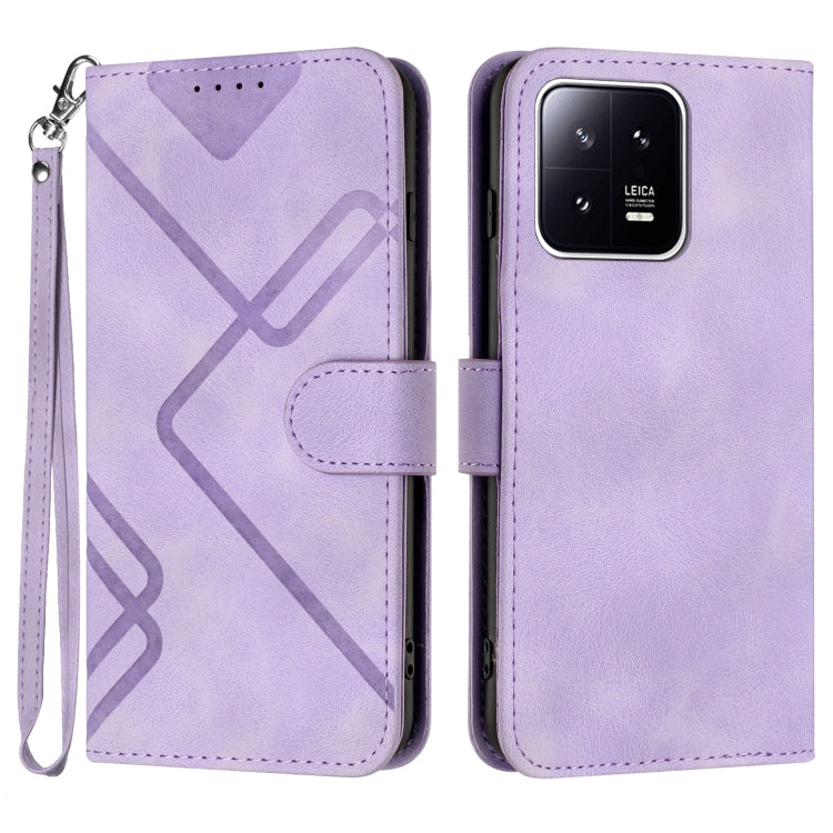 Line Pattern Skin Feel Leather Phone Case, For Xiaomi Redmi Note 12 4G Global, For Xiaomi Redmi Note 12 Pro+ 4G/5G Global, For Xiaomi Redmi Note 12 5G Global, For Xiaomi 13 Pro