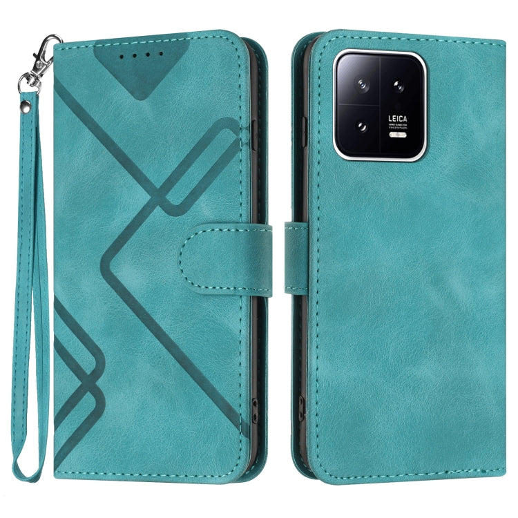 Line Pattern Skin Feel Leather Phone Case, For Xiaomi Redmi Note 12 4G Global, For Xiaomi Redmi Note 12 Pro+ 4G/5G Global, For Xiaomi Redmi Note 12 5G Global, For Xiaomi 13 Pro