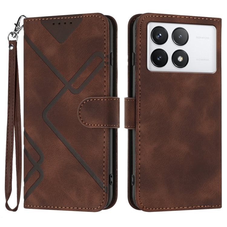 Line Pattern Skin Feel Leather Phone Case, For Xiaomi 14 Pro, For Xiaomi 14, For Xiaomi Redmi K70, For Xiaomi Redmi Note 12 Pro 4G/5G Global