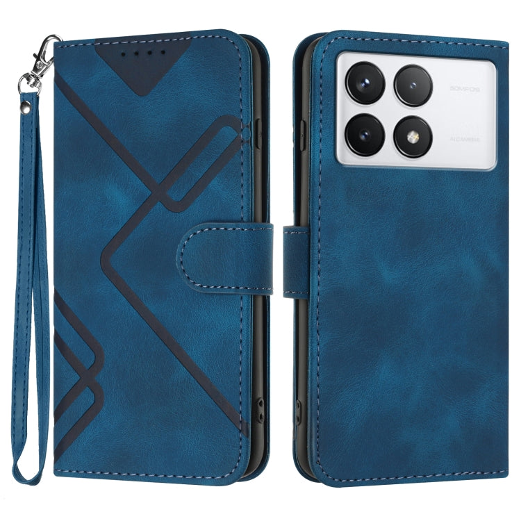 Line Pattern Skin Feel Leather Phone Case, For Xiaomi Redmi Note 13 Pro 4G, For Xiaomi Redmi Note 13 4G, For Xiaomi Redmi 13C, For Xiaomi Redmi K70E