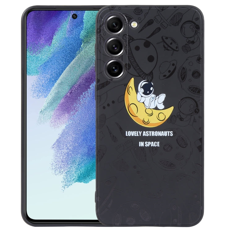 Astronaut Pattern Silicone Straight Edge Phone Case, For Samsung Galaxy S21 5G, For Samsung Galaxy S21+ 5G, For Samsung Galaxy S21 FE 5G