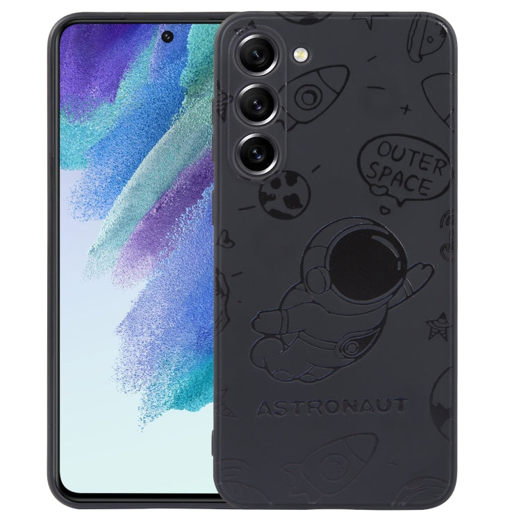 Astronaut Pattern Silicone Straight Edge Phone Case, For Samsung Galaxy S21 5G, For Samsung Galaxy S21+ 5G, For Samsung Galaxy S21 FE 5G