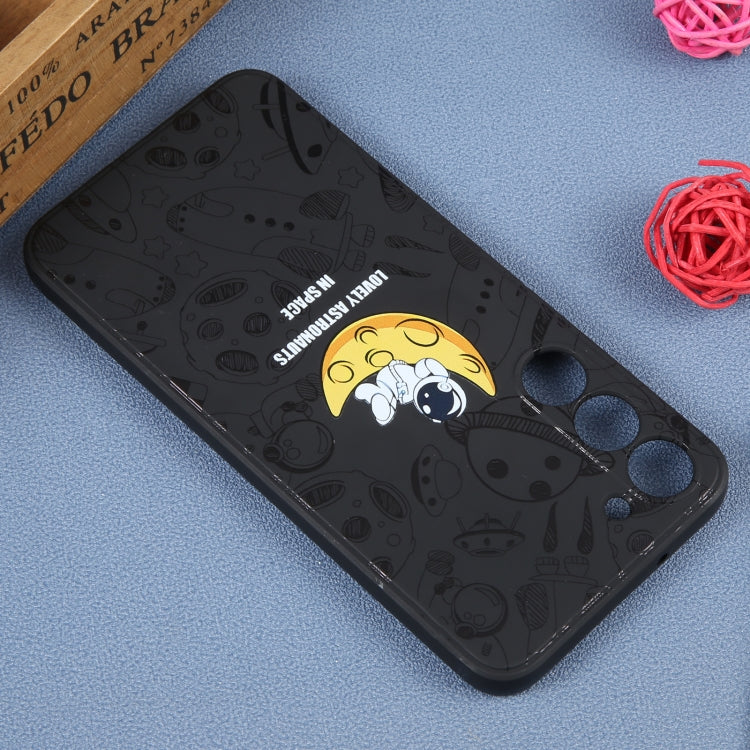 Astronaut Pattern Silicone Straight Edge Phone Case, For Samsung Galaxy S10, For Samsung Galaxy S10+, For Samsung Galaxy A91