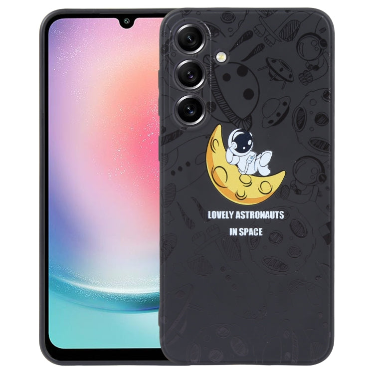 Astronaut Pattern Silicone Straight Edge Phone Case, For Samsung Galaxy A24, For Samsung Galaxy S21 Ultra 5G, For Samsung Galaxy S20