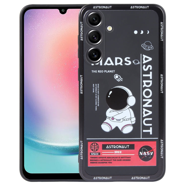 Astronaut Pattern Silicone Straight Edge Phone Case, For Samsung Galaxy A24, For Samsung Galaxy S21 Ultra 5G, For Samsung Galaxy S20