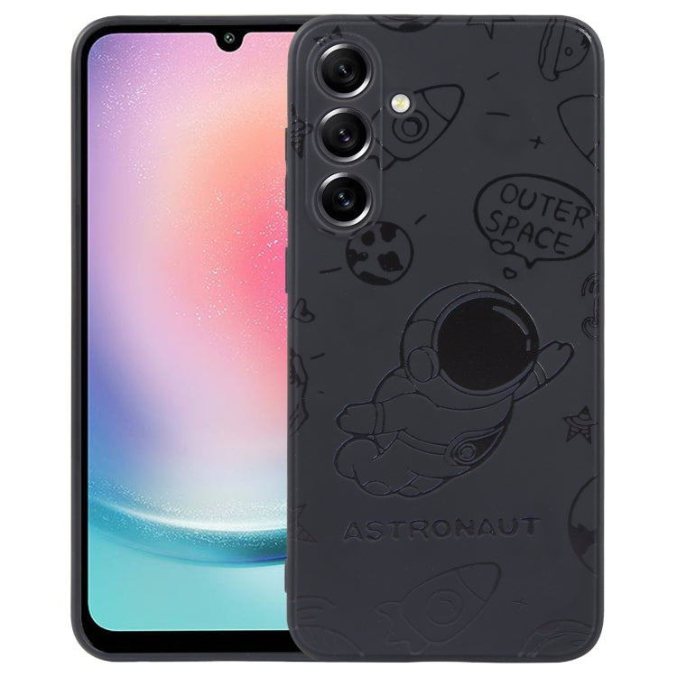 Astronaut Pattern Silicone Straight Edge Phone Case, For Samsung Galaxy A24, For Samsung Galaxy S21 Ultra 5G, For Samsung Galaxy S20