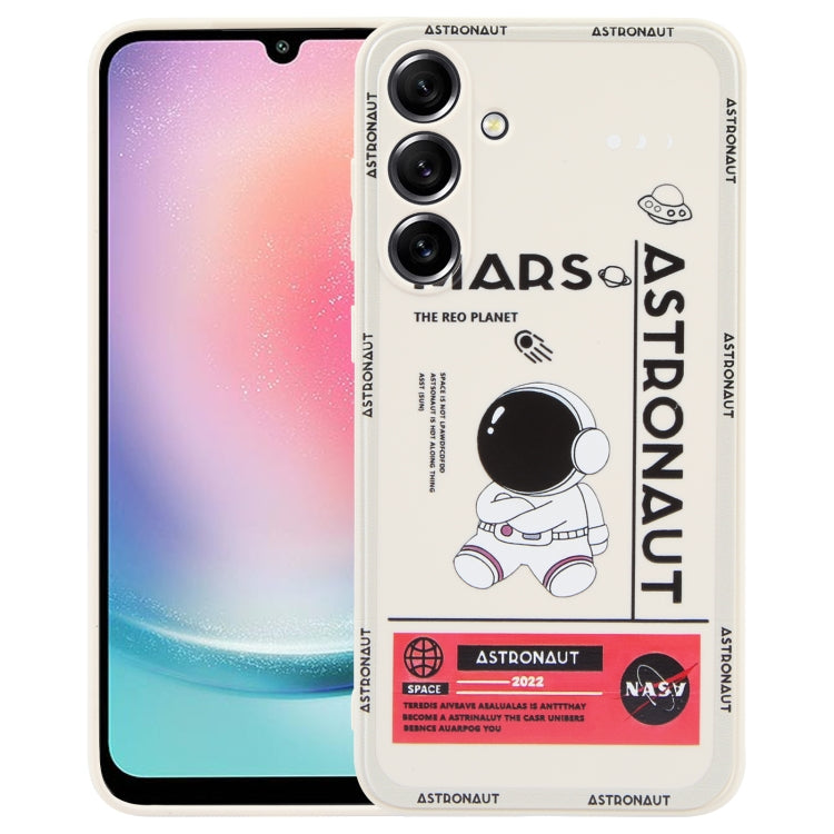 Astronaut Pattern Silicone Straight Edge Phone Case, For Samsung Galaxy A24, For Samsung Galaxy S21 Ultra 5G, For Samsung Galaxy S20