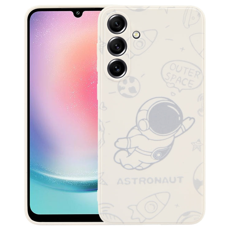 Astronaut Pattern Silicone Straight Edge Phone Case, For Samsung Galaxy A24, For Samsung Galaxy S21 Ultra 5G, For Samsung Galaxy S20