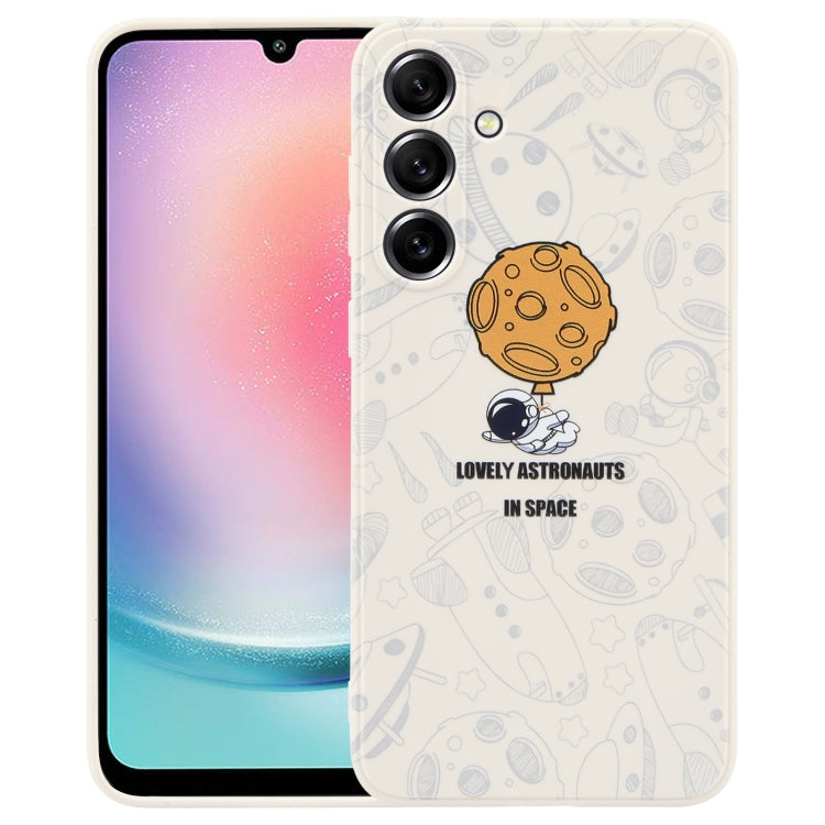 Astronaut Pattern Silicone Straight Edge Phone Case, For Samsung Galaxy A24, For Samsung Galaxy S21 Ultra 5G, For Samsung Galaxy S20