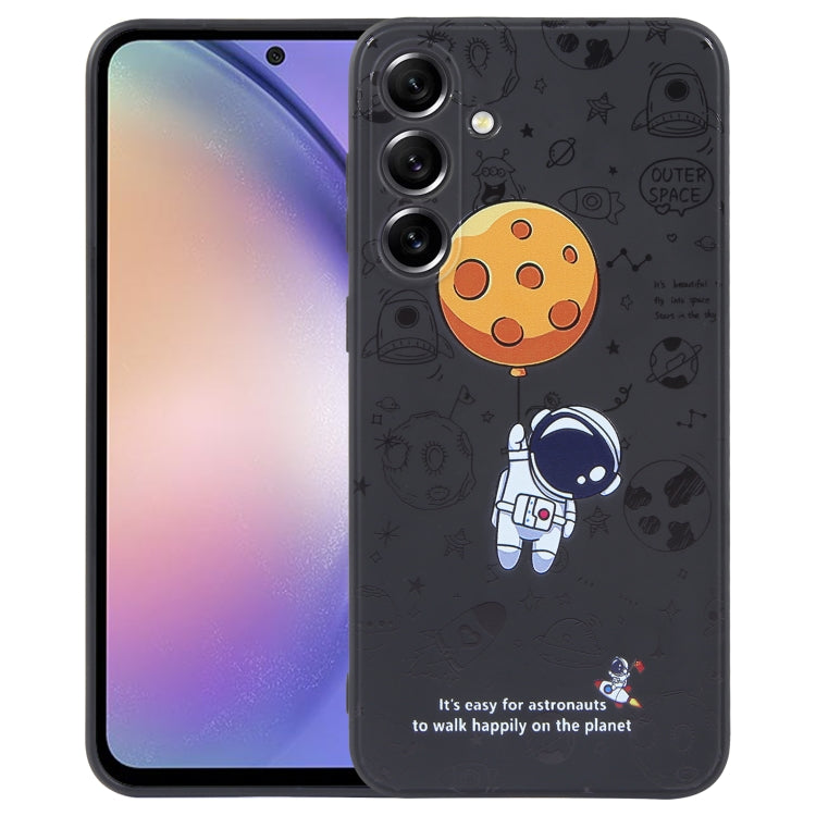 Astronaut Pattern Silicone Straight Edge Phone Case, For Samsung Galaxy A54 5G, For Samsung Galaxy S20 Ultra 5G, For Samsung Galaxy S20 FE