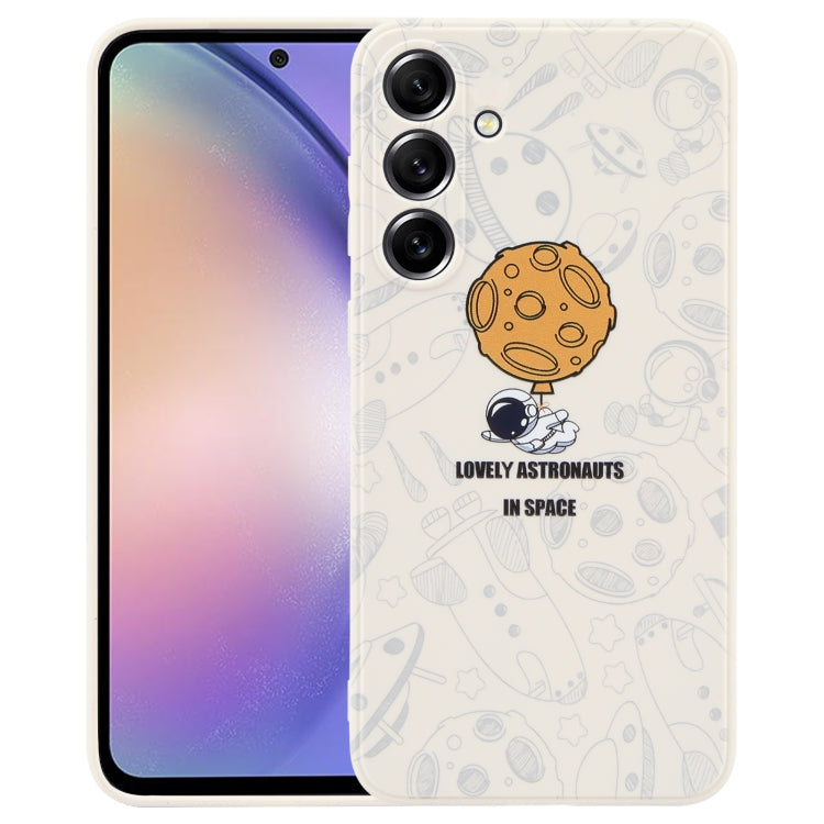 Astronaut Pattern Silicone Straight Edge Phone Case, For Samsung Galaxy A54 5G, For Samsung Galaxy S20 Ultra 5G, For Samsung Galaxy S20 FE