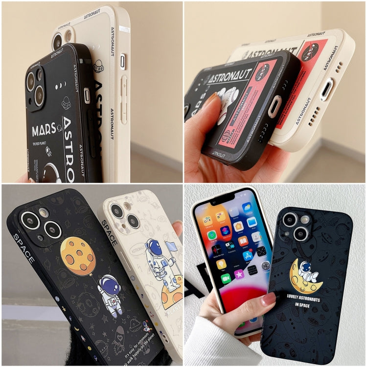 Astronaut Pattern Silicone Straight Edge Phone Case, For Samsung Galaxy A12, For Samsung Galaxy A03s EU, For Samsung Galaxy A03 164mm