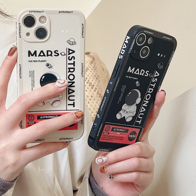 Astronaut Pattern Silicone Straight Edge Phone Case, For Samsung Galaxy S10, For Samsung Galaxy S10+, For Samsung Galaxy A91