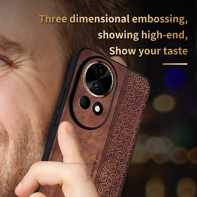 For Huawei nova 12 Pro AZNS 3D Embossed Skin Feel Phone Case(Purple)