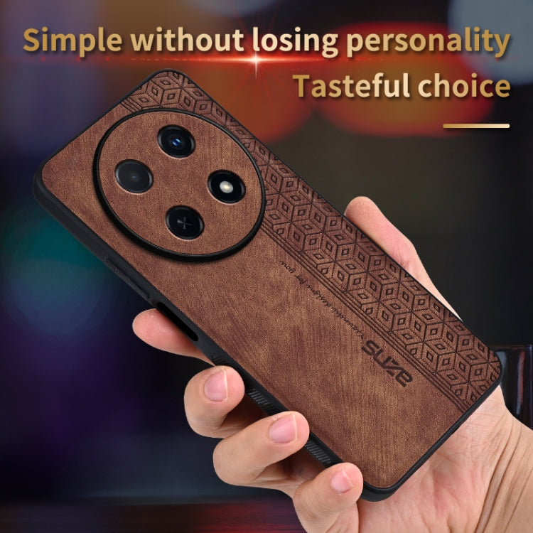 For Huawei Enjoy 70 pro AZNS 3D Embossed Skin Feel Phone Case(Brown)