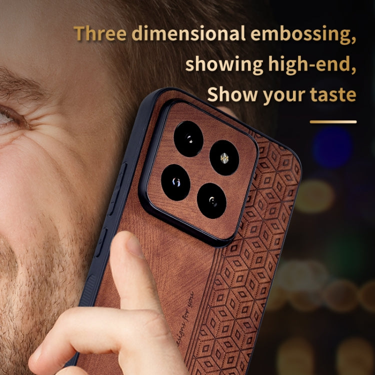 For Xiaomi 14 Pro AZNS 3D Embossed Skin Feel Phone Case(Black)