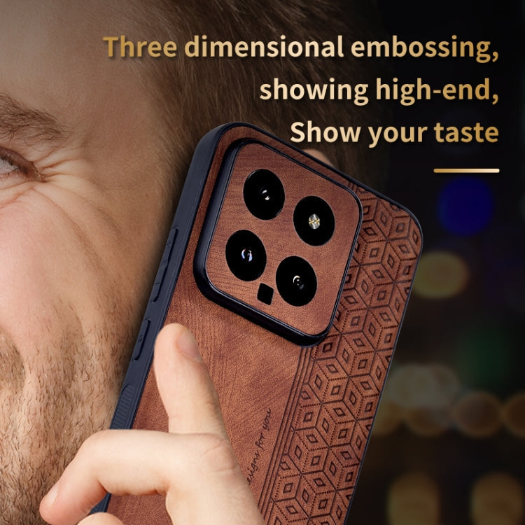 For Xiaomi 14 AZNS 3D Embossed Skin Feel Phone Case(Sapphire Blue)