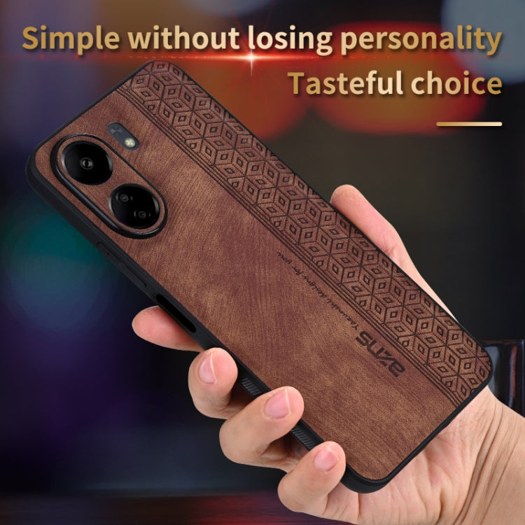 For Xiaomi Poco C65/Redmi 13C AZNS 3D Embossed Skin Feel Phone Case(Black)