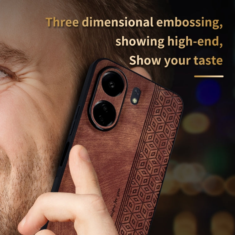 For Xiaomi Poco C65/Redmi 13C AZNS 3D Embossed Skin Feel Phone Case(Sapphire Blue)