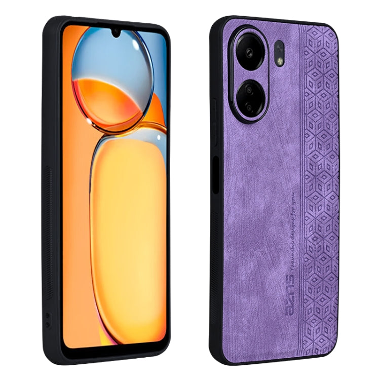 For Xiaomi Poco C65/Redmi 13C AZNS 3D Embossed Skin Feel Phone Case(Purple)