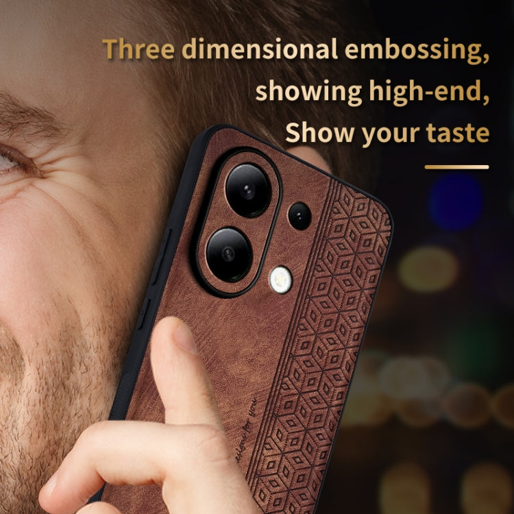 For Xiaomi Redmi Note 13 4G AZNS 3D Embossed Skin Feel Phone Case(Dark Green)