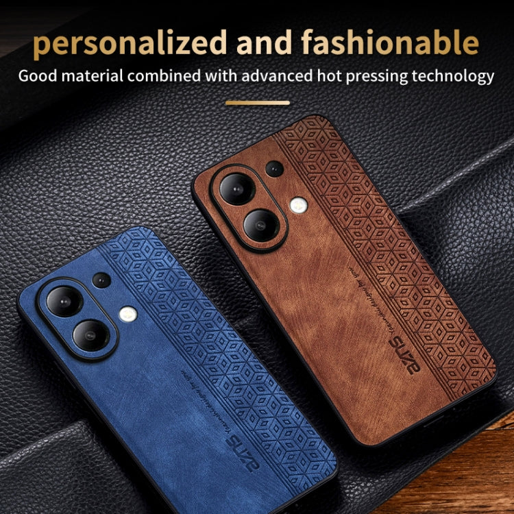 For Xiaomi Redmi Note 13 4G AZNS 3D Embossed Skin Feel Phone Case(Brown)