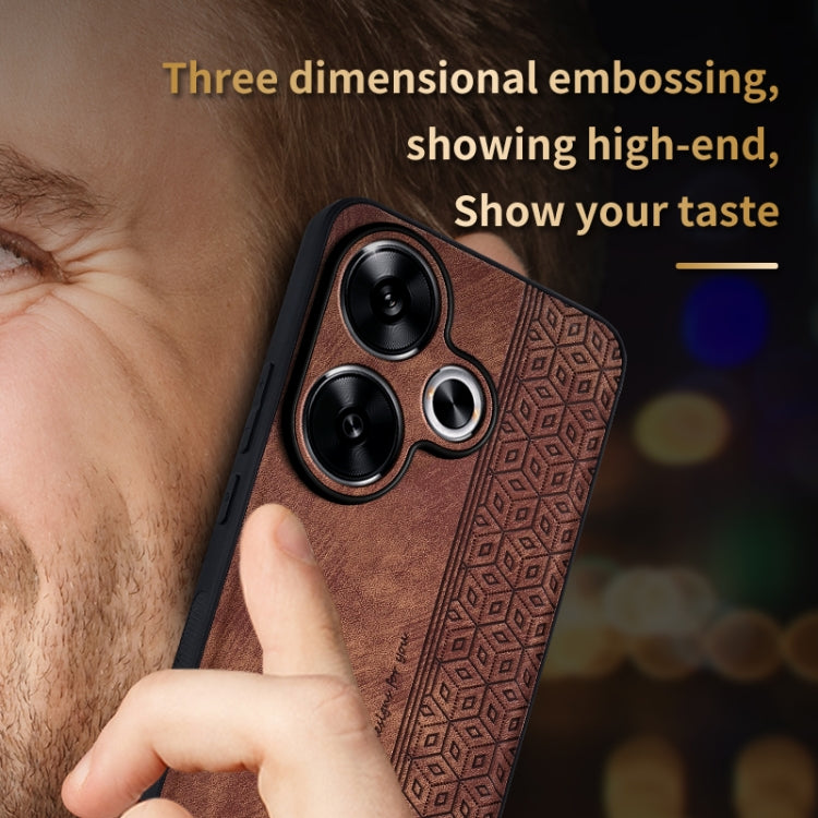 For Xiaomi Redmi Turbo 3 AZNS 3D Embossed Skin Feel Phone Case(Brown)