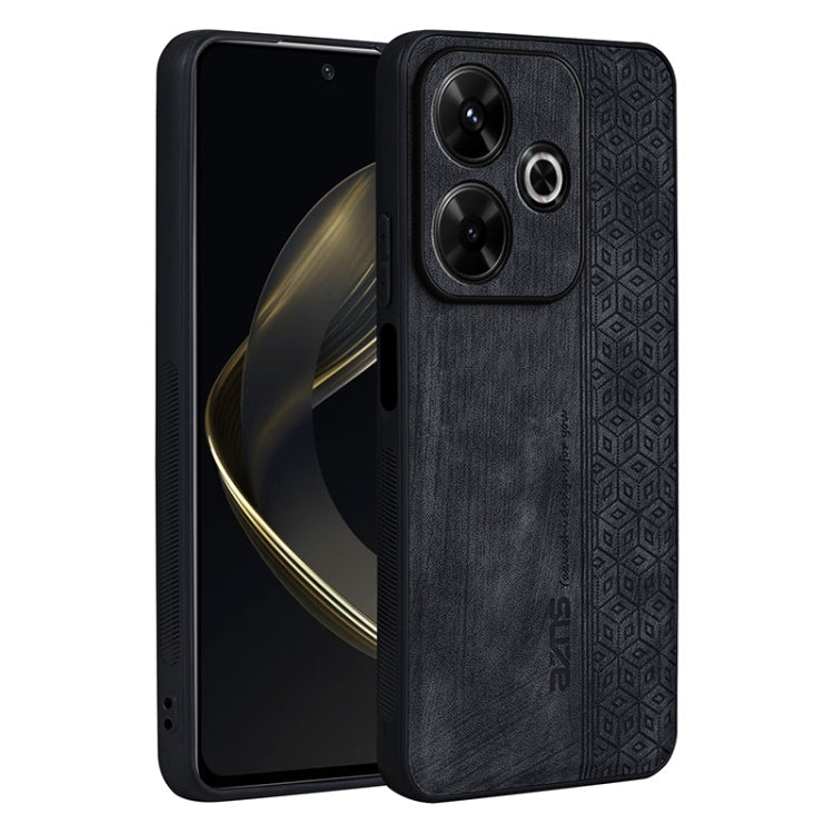 For Xiaomi Redmi 13 4G Global AZNS 3D Embossed Skin Feel Phone Case(Black)