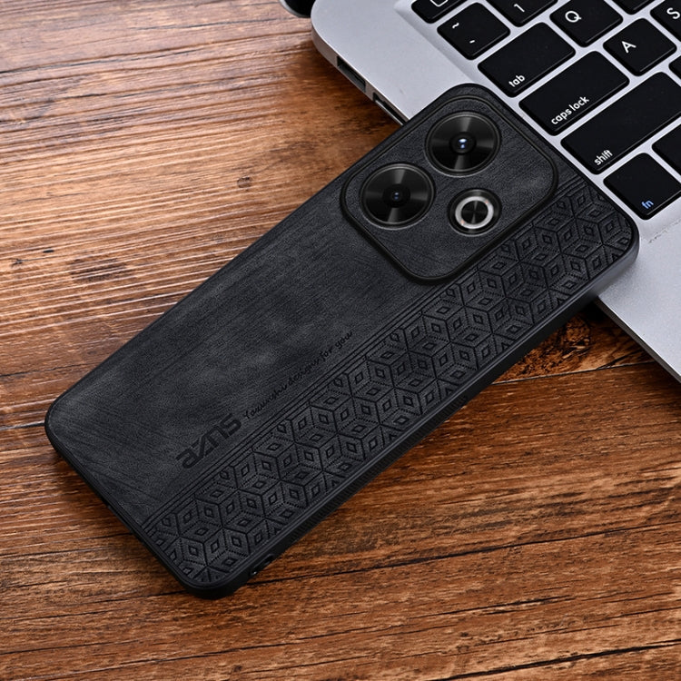 For Xiaomi Redmi 13 4G Global AZNS 3D Embossed Skin Feel Phone Case(Black)