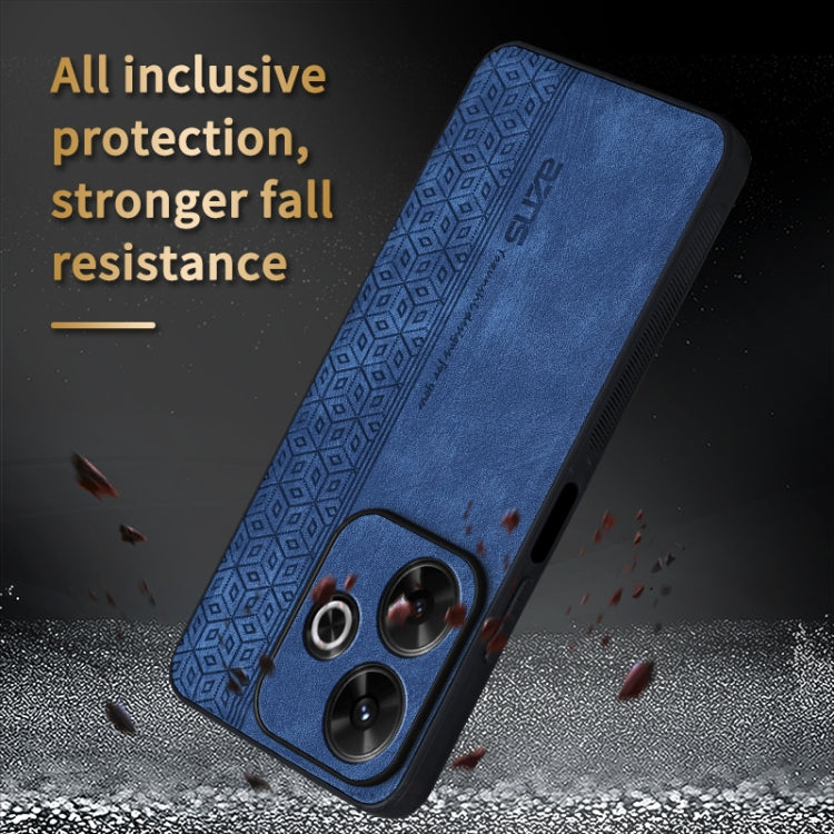 For Xiaomi Redmi 13 4G Global AZNS 3D Embossed Skin Feel Phone Case(Black)