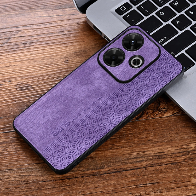 For Xiaomi Redmi Note 13R AZNS 3D Embossed Skin Feel Phone Case(Purple)