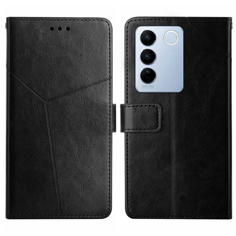 HT01 Y-shaped Pattern Flip Leather Phone Case, For vivo V27E 4G Global, For vivo Y02A 4G / Y02 4G / Y11 2023, For vivo Y55S 5G 2023 / Y55 5G / T1 5G, For vivo Y75 5G Global